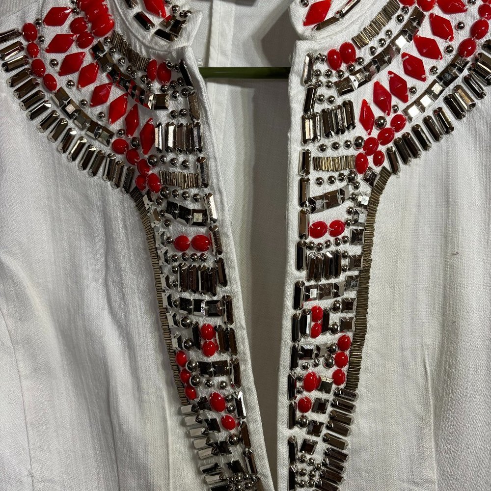 Tailored White Jean Jacket